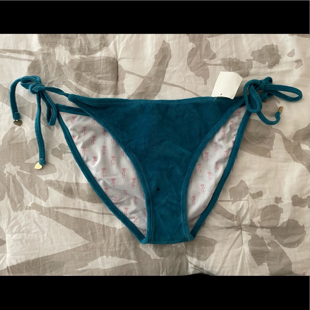 NWT Juicy Couture Teal Velour String Bikini